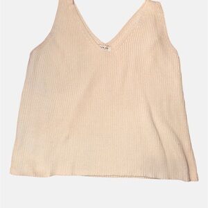 Gilli Cream V-Neck Ribbed Knit Camisole
